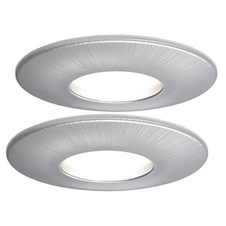 Image of 4lite Fixed Fire Rated LED Smart Downlight Satin Chrome 5W 440lm 2 Pack 