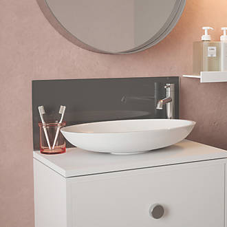 Image of Splashback Self-Adhesive Bathroom Splashback Metallic Charcoal 600mm x 250mm x 4mm 