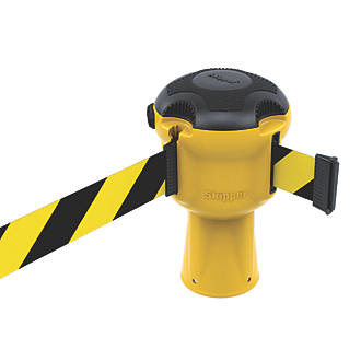 Image of Skipper SKIPPER01 Retractable Barrier with Black / Yellow Tape Yellow 9m 