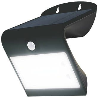 Image of Luceco LEXS40B40-01 Outdoor LED Solar Wall Light With PIR Sensor Black 400lm 