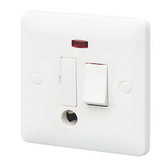 Image of MK Base 13A Switched Fused Spur & Flex Outlet with Neon White with White Inserts 