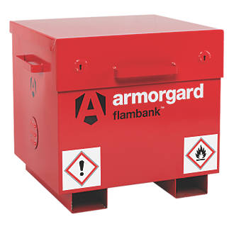 Image of Armorgard Flambank Hazardous Storage Box Red 780mm x 630mm x 675mm 