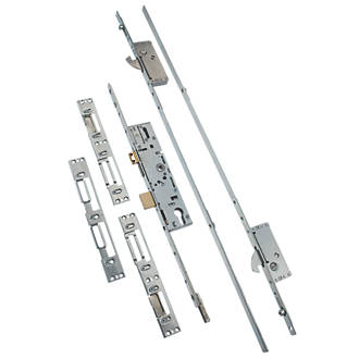 Image of ERA Stainless Steel Euro Profile 2-Hook Replacement Door Multi-Point Lock Kit 53mm Case - 35mm Backset 
