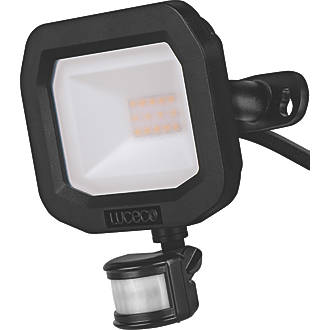 Image of Luceco Castra Outdoor LED Floodlight With PIR Sensor Black 10W 1200lm 