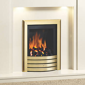 Image of Be Modern Design Brass Slide Control Inset Gas Manual Fire 510mm x 123mm x 605mm 
