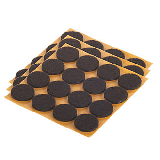 Image of Fix-O-Moll Brown Round Self-Adhesive Felt Gliders 22mm x 22mm 48 Pack 