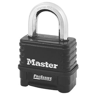 Image of Master Lock ProSeries Laminated Steel Weatherproof Combination Padlock Black 60mm 