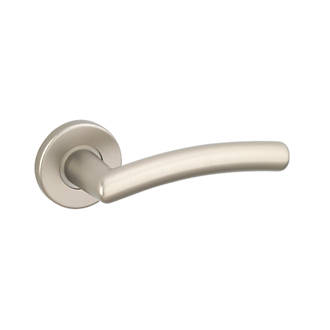 Image of Urfic Pro5/5380 Fire Rated Lever on Rose Door Handles Pair Satin Stainless Steel 