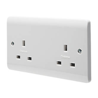 Image of Crabtree Instinct 13A 2-Gang Unswitched Socket White 