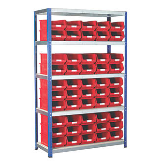 Image of Barton Ecorax Shelving Red 1200mm x 450mm x 1800mm 