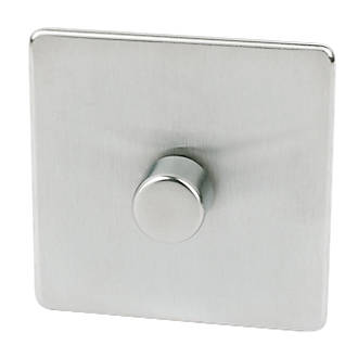 Image of Crabtree Platinum 1-Gang 2-Way Dimmer Switch Satin Chrome 