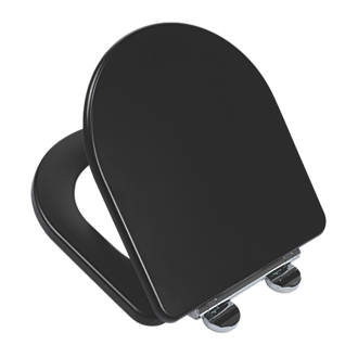 Image of Croydex Iseo Soft-Close with Quick-Release Toilet Seat Moulded Wood Black 