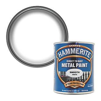 Image of Hammerite Smooth Smooth Metal Paint White 750ml 