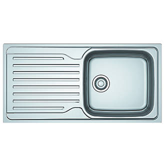 Image of Franke Antea 1 Bowl Stainless Steel Reversible Inset Sink & Drainer Stainless steel 1000mm x 500mm 