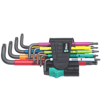 Image of Wera L-Keys Metric & TX Multicolour Bore-Hole Key Set 9 Pieces 