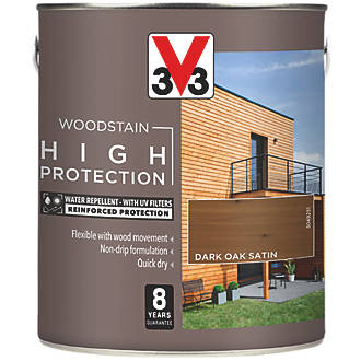 Image of V33 High-Protection Exterior Woodstain Satin Dark Oak 2.5Ltr 