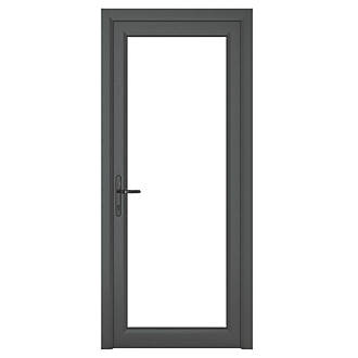 Image of Crystal Fully Glazed 1-Clear Light Right-Hand Opening Anthracite Grey uPVC Back Door 2090mm x 920mm 