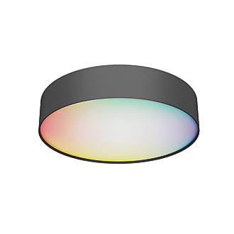 Image of Calex RGB & White LED Smart Ceiling Light Black 16W 1800lm 