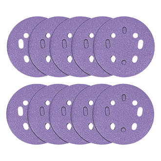 Image of Trend AB/125/120A Random Orbit Sanding Discs Punched 125mm 120 Grit 10 Pack 
