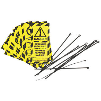 Image of 'Danger, Equipment Locked out' Safety Maintenance Tags 10 Pack 