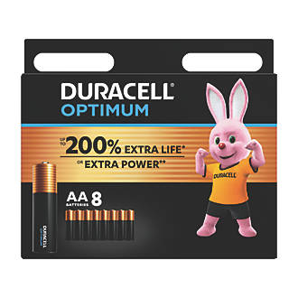 Image of Duracell Optimum AA Alkaline Batteries 8 Pack 