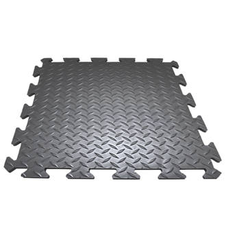 Image of COBA Europe Deckplate Connect Anti-Fatigue Floor Mat Black 0.5m x 0.5m x 14mm 