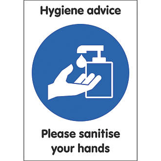 Image of 'Please Sanitise Your Hands' Hygiene Sign 297mm x 210mm 10 Pack 