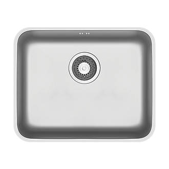 Image of Swirl 1 Bowl Stainless Steel Kitchen Sink 524mm x 424mm 
