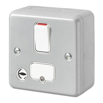 Image of MK Metal-Clad Plus 13A Switched Metal Clad Fused Spur & Flex Outlet with White Inserts 