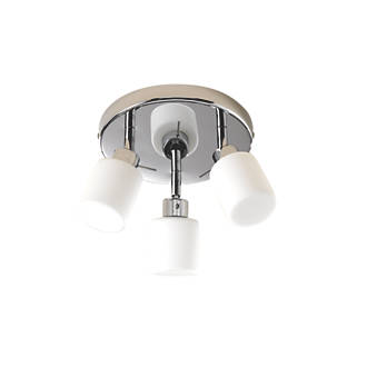 Image of Luxor Cylinder 3-Light Bathroom Spotlight Chrome / White 