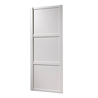 Image of Spacepro Shaker 1-Door Sliding Wardrobe Door White Frame White Panel 762mm x 2260mm 