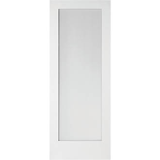 Image of Jeld-Wen 1-Obscure Light Primed White Wooden Fully Glazed Internal Door 1981mm x 610mm 