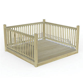 Image of Forest Ultima Decking Kit with 3 x Balustrades 2.4m x 2.4m 