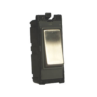 Image of Varilight PowerGrid 20AX Grid SP Control Switch Brushed Steel with Colour-Matched Inserts 