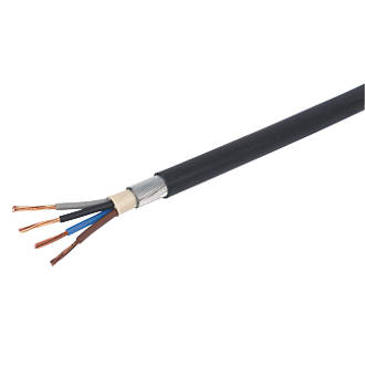 Image of Prysmian 6944X Black 4-Core 4mmÂ² Armoured Cable 25m Coil 