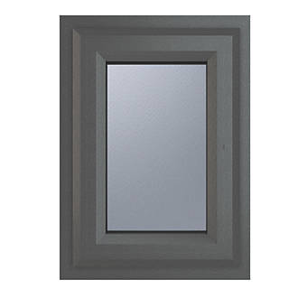 Image of Crystal Top Opening Obscure Double-Glazed Casement Anthracite on White uPVC Window 440mm x 610mm 
