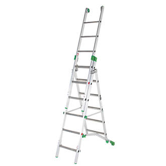 Image of TB Davies Heavy-Duty 3-Section 4-Way Aluminium Combination Ladder 4.2m 