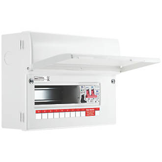 Image of British General Fortress 12-Module 8-Way Part-Populated Main Switch Consumer Unit with SPD 