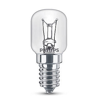 Image of Philips Pygmy SES Mini Globe Incandescent Oven Light Bulb 172lm 25W 2 Pack 