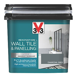Image of V33 Renovation Wall Tile & Panelling Paint Satin Charcoal Grey 750ml 