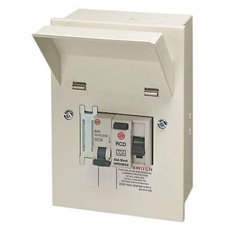 Image of Wylex 4-Module 1-Way Populated Shower Consumer Unit 