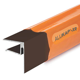 Image of ALUKAP-XR Brown 16mm Sheet End Stop Bar 4800mm x 40mm 