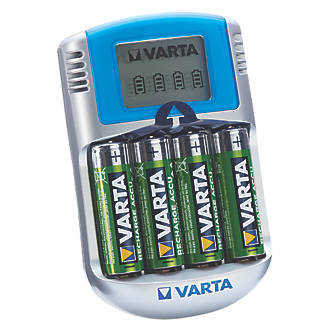 Image of Varta Fast LCD Battery Charger + 4 x AA Ready2Use Batteries 