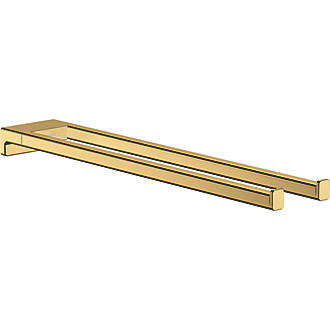 Image of Hansgrohe AddStoris Twin-Handle Towel Holder Polished Gold Optic 80mm x 445mm x 32mm 