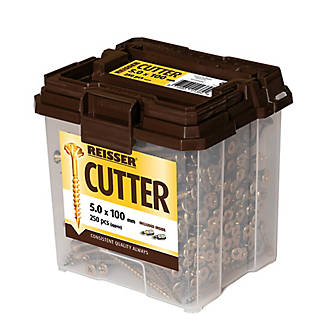 Image of Reisser Cutter Tub PZ Countersunk High Performance Woodscrews 5mm x 100mm 250 Pack 