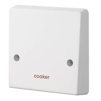 Image of Crabtree Capital 45A Unswitched Cooker Outlet Plate White 