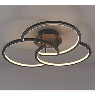 Image of Quay Design Cooper LED Semi-Flush Light Matt Black 20W 1250lm 