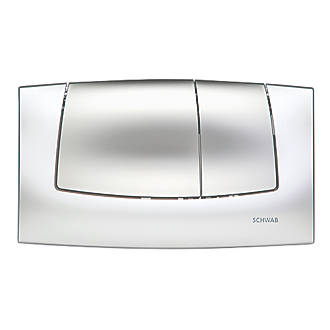 Image of Fluidmaster Schwab Onda 227747 Dual-Flush Flushing Plate Gloss/Matt Chrome 