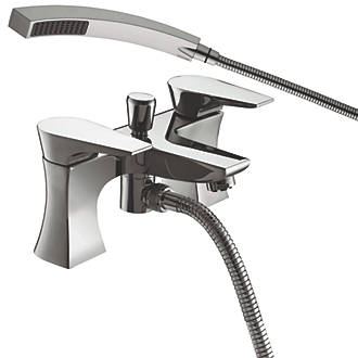 Image of Bristan Hourglass Deck-Mounted Bath Shower Mixer Tap Chrome 