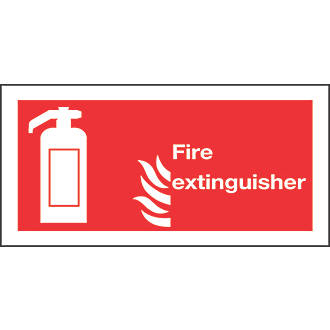 Image of Non Photoluminescent "Fire Extinguisher" Signs 100mm x 200mm 50 Pack 